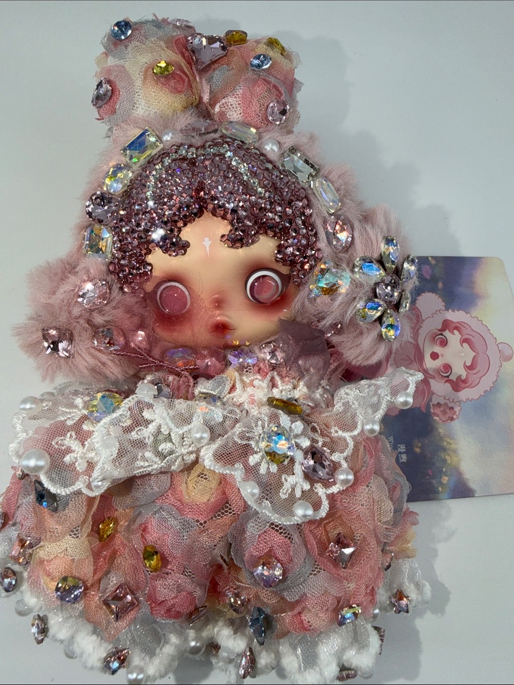 Authentic Skullpanda Windflower embellished w/ rhinestones Elegant plush pendant